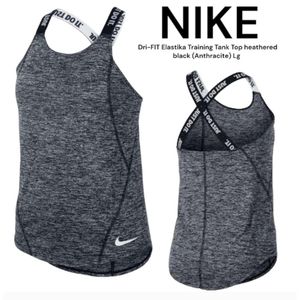 Nike Women's Dri-FIT Elastika Training Tank Top heathered black (Anthracite) Lg